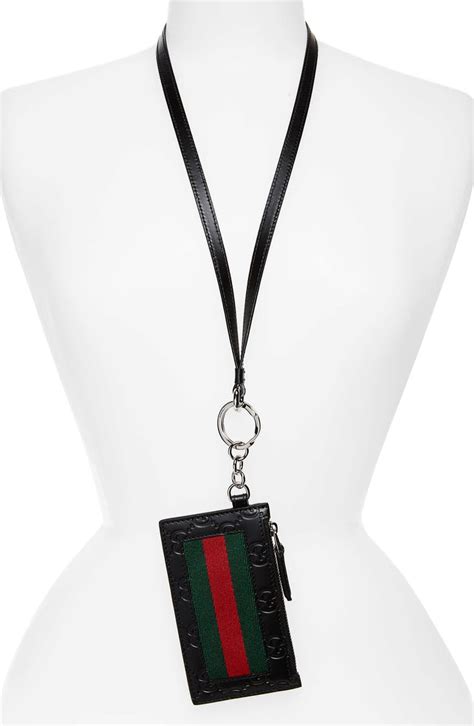 gucci lanyard id holder|gucci lanyard id badge holder.